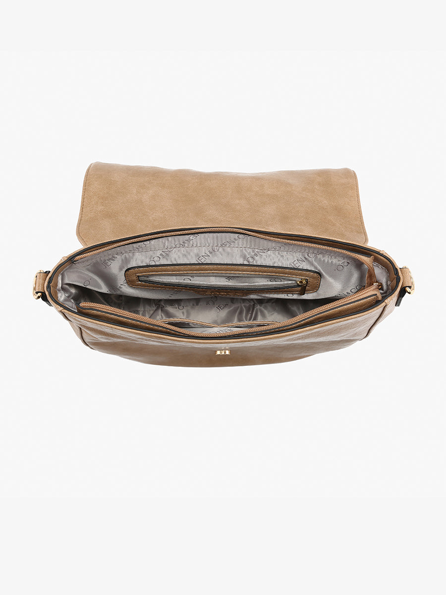 Foster Vegan Distressed Crossbody - Jen & Co. vegan handbag