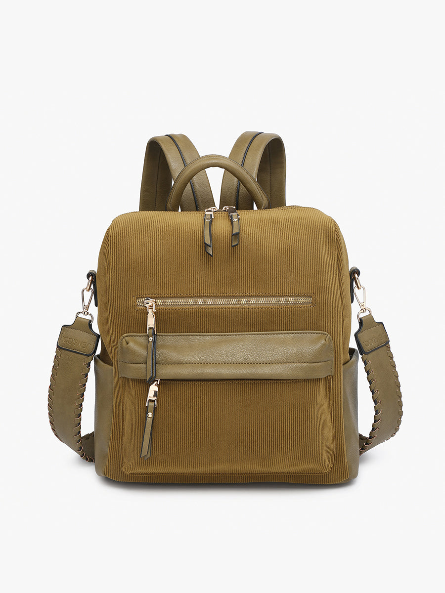 Amelia Corduroy Backpack Olive
