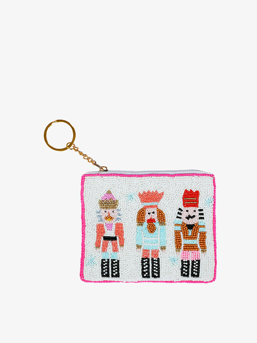 Ricki Beaded Coin Pouch Nutcracker - Jen & Co. vegan handbag