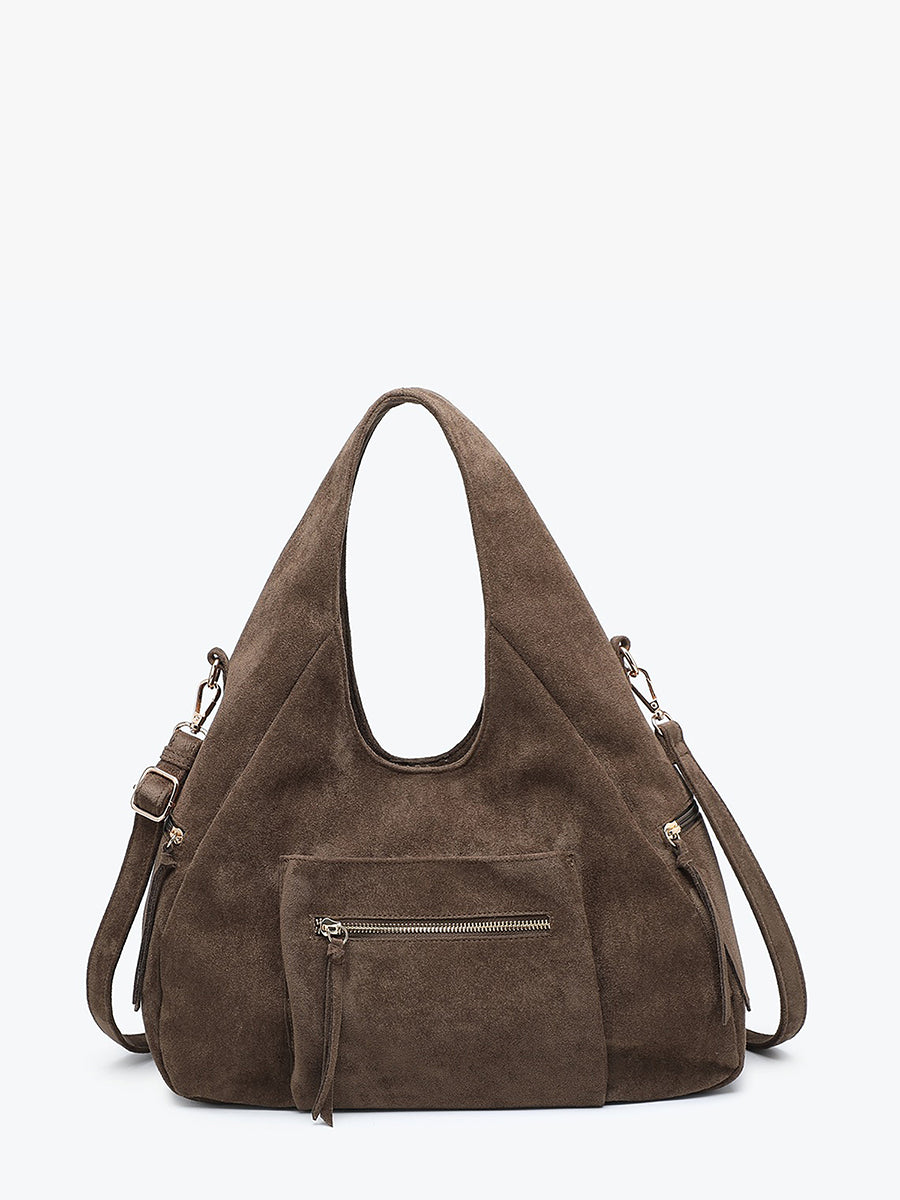 Heidi Vegan Suede Hobo Olive - Jen & Co. vegan handbag