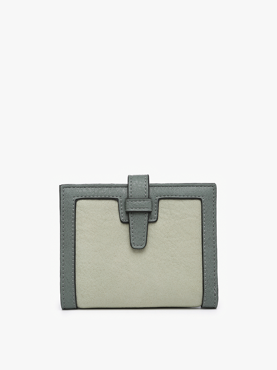 Bessie Vegan Wallet in Sage Dark Teal - Jen & Co. vegan handbag