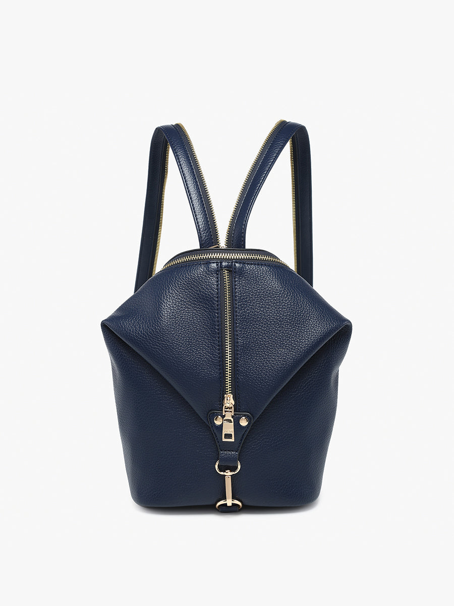 Linnette Vegan Foldover Backpack Navy - Jen & Co. vegan handbag