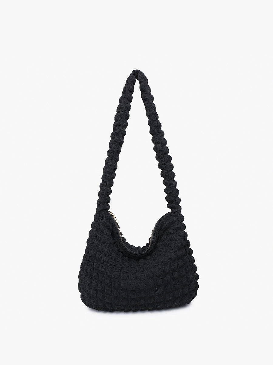 Rosemary Quilted Nylon Crossbody Black - Jen & Co. vegan handbag