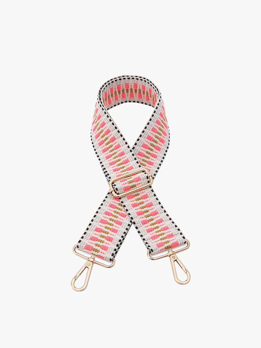 Aztec Guitar Strap Fuchsia Ivory - Jen & Co. vegan handbag