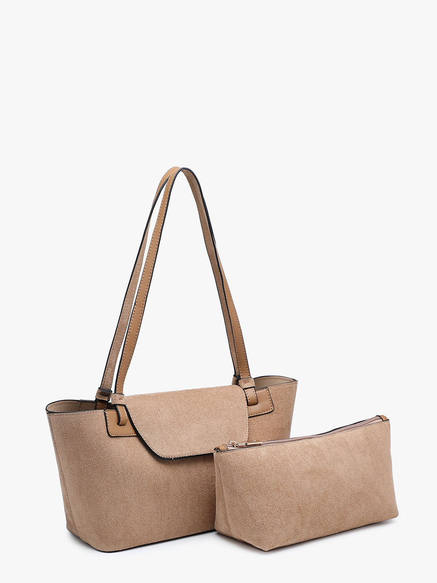 Reese Vegan Suede Shoulder Bag - Jen & Co. vegan handbag