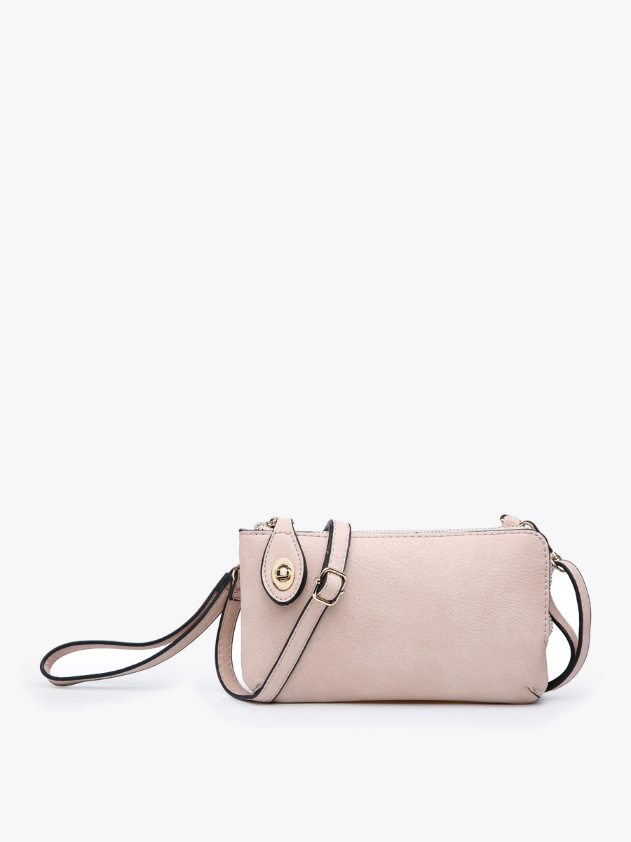 Kendall Vegan Crossbody in Lt. Pink - Jen & Co. vegan handbag