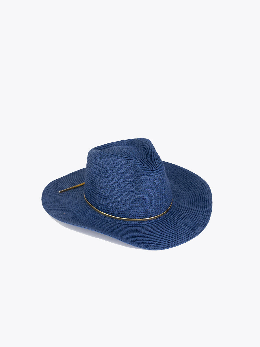 Toryn Metallic Trim Straw Hat