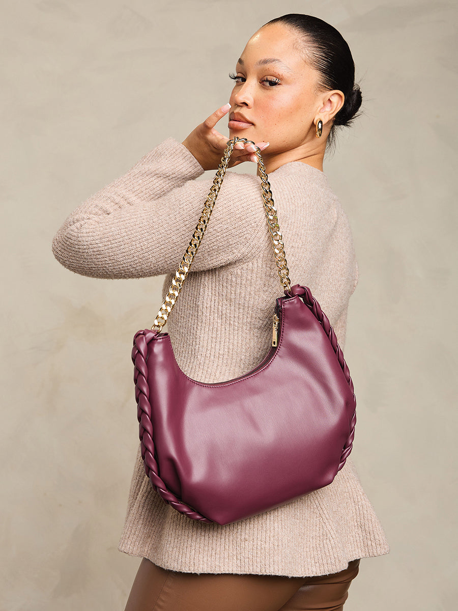 Elliot Vegan Chain Strap Satchel - Jen & Co. vegan handbag