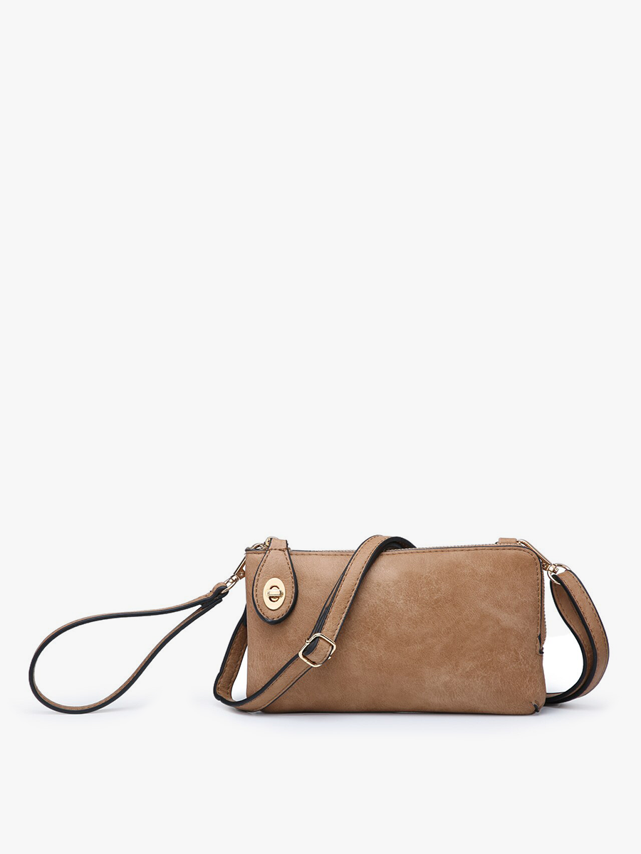 Kendall Vegan Crossbody in Mocha - Jen & Co. vegan handbag