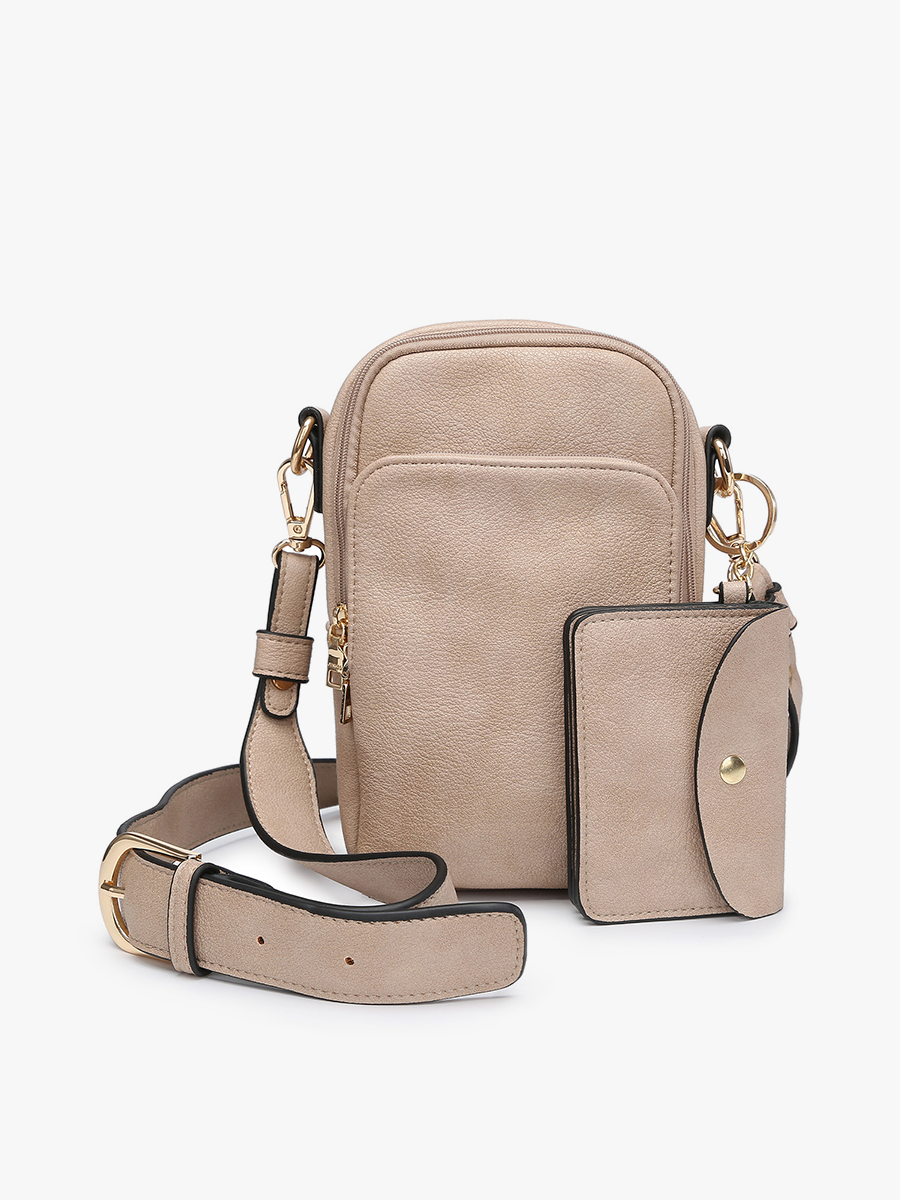 Parker Vegan Crossbody Beige - Jen & Co. vegan handbag