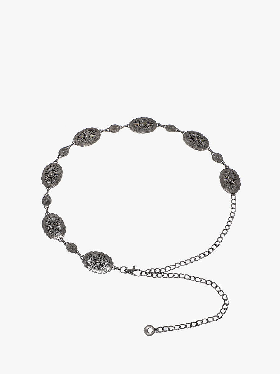 Western Chain Belt Gunmetal - Jen & Co. vegan handbag
