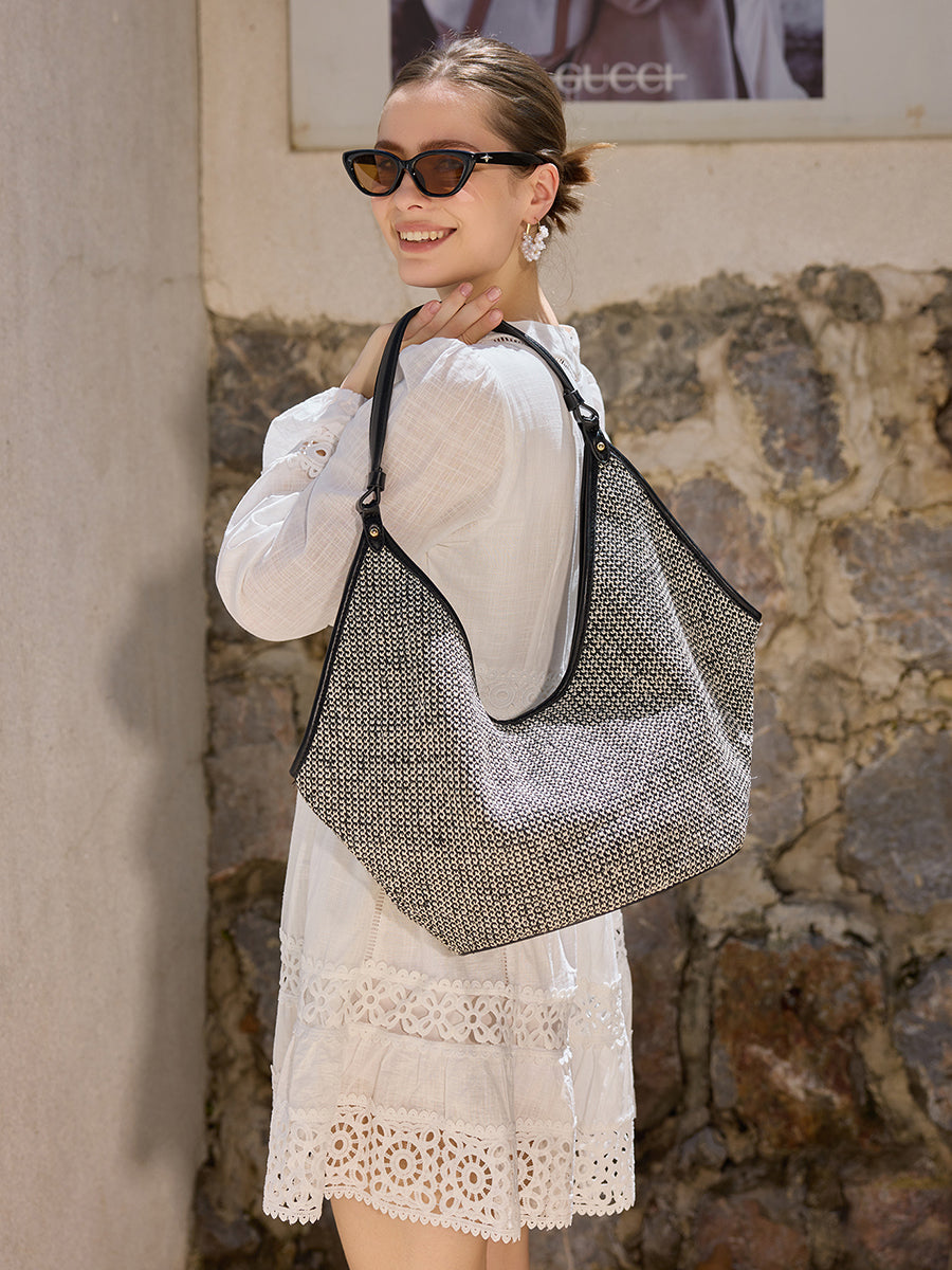 Cecilia Vegan Woven Hobo - Jen & Co. vegan handbag