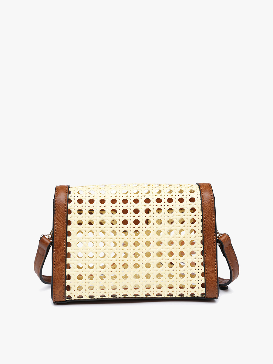 Etta Vegan Rattan Crossbody in - Jen & Co. vegan handbag