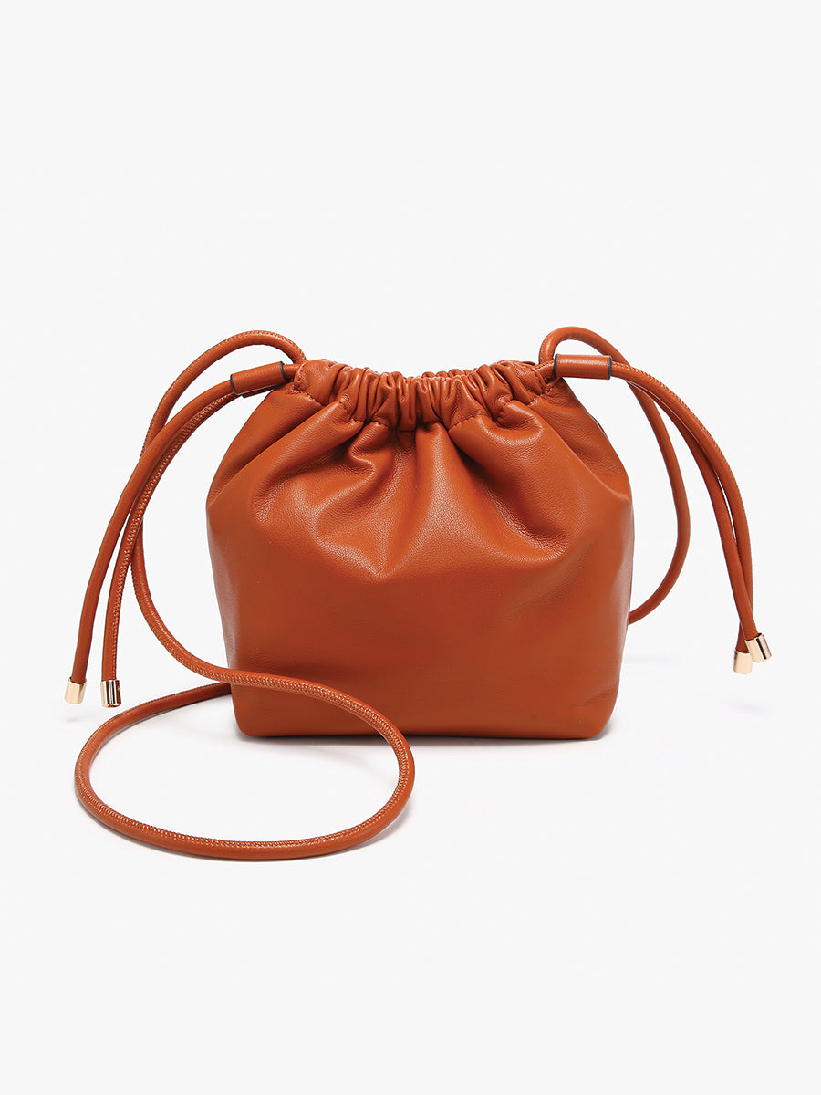 Mackenzie Vegan Cinched Bucket Bag Rust - Jen & Co. vegan handbag