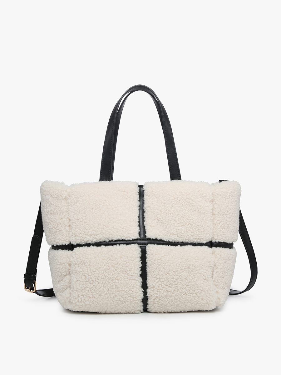 Marlene Vegan Sherpa Contrast Tote