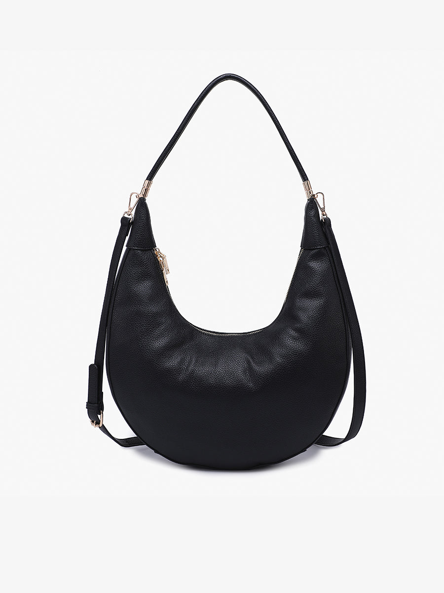 Alex Vegan Crescent Crossbody Black - Jen & Co. vegan handbag