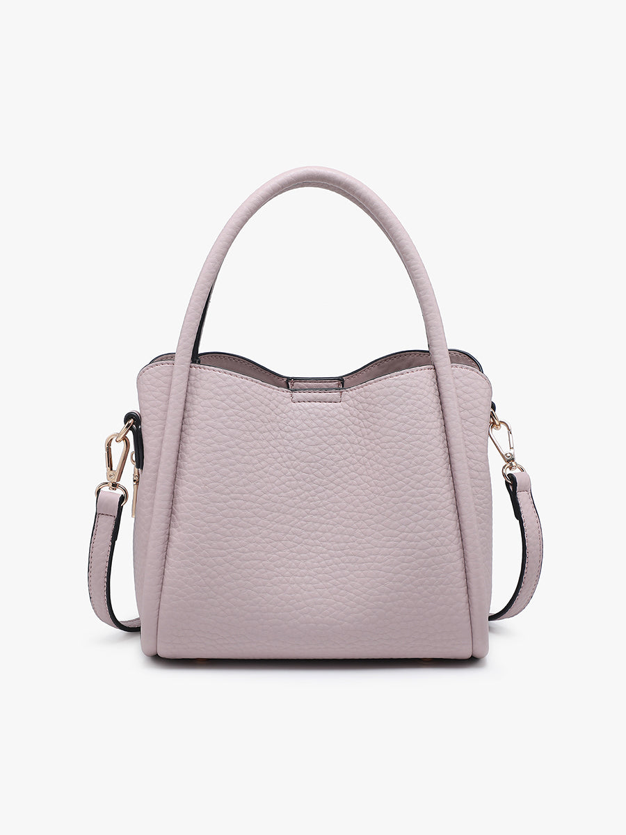 Ruby Vegan Shaped Satchel Pastel Purple - Jen & Co. vegan handbag