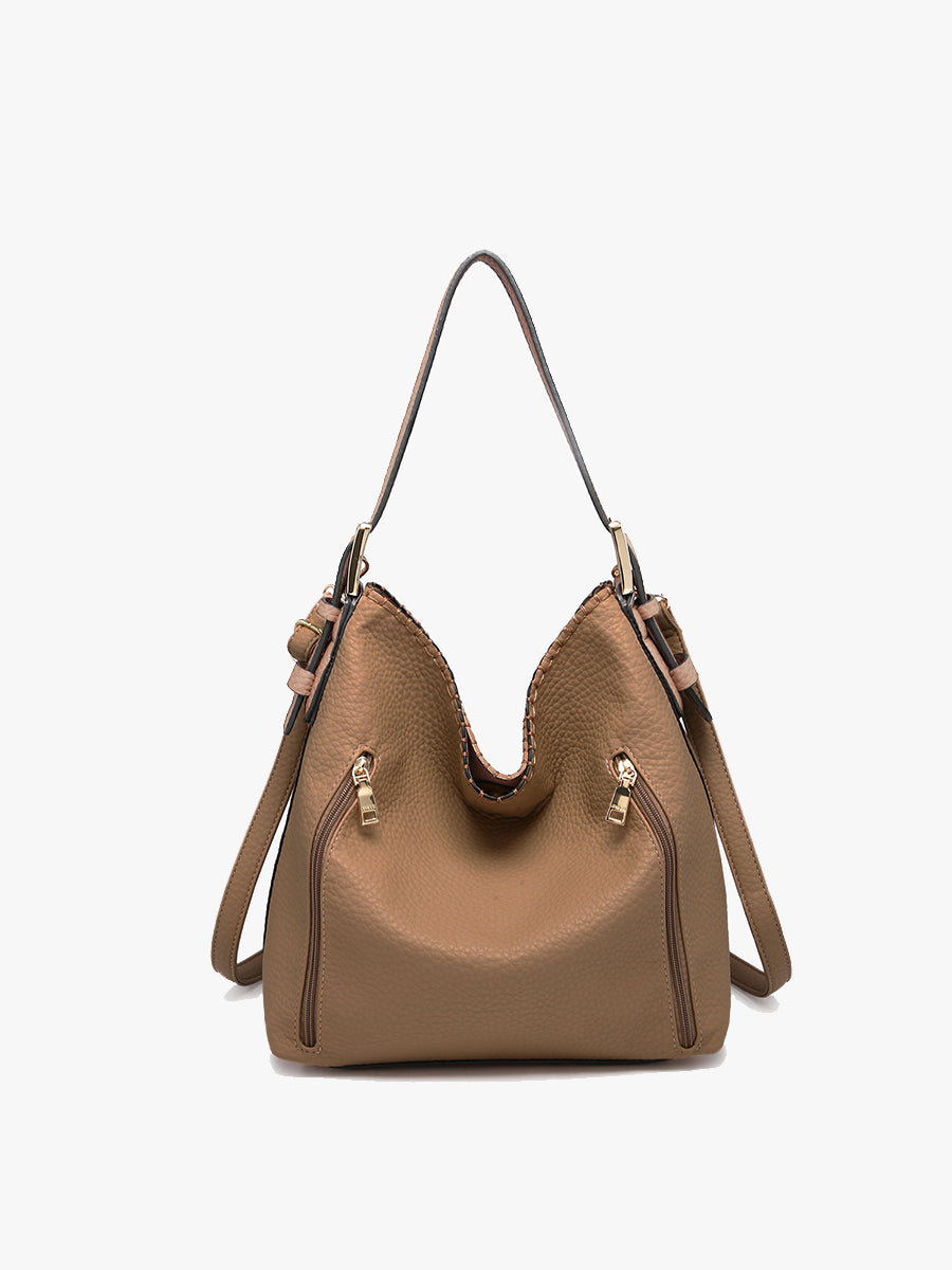 Alexa Vegan Hobo in Dusty Rosewood - Jen & Co. vegan handbag