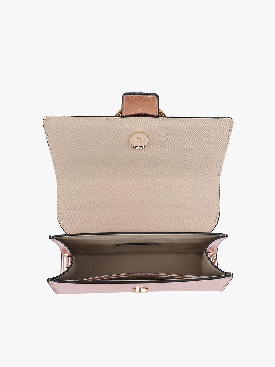 Brielle Vegan Metallic Clutch in - Jen & Co. vegan handbag