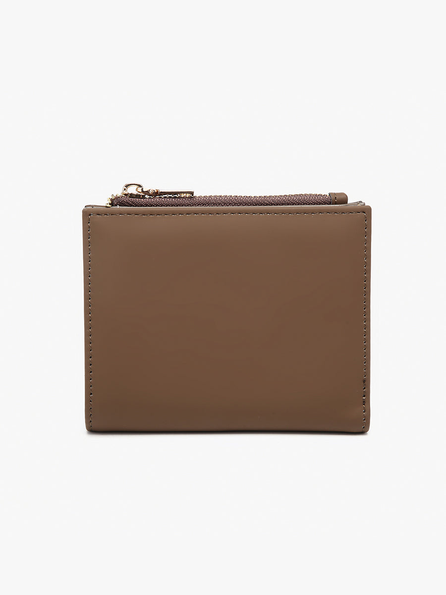 Alannah Vegan Bifold Wallet in Dark Brown - Jen & Co. vegan handbag
