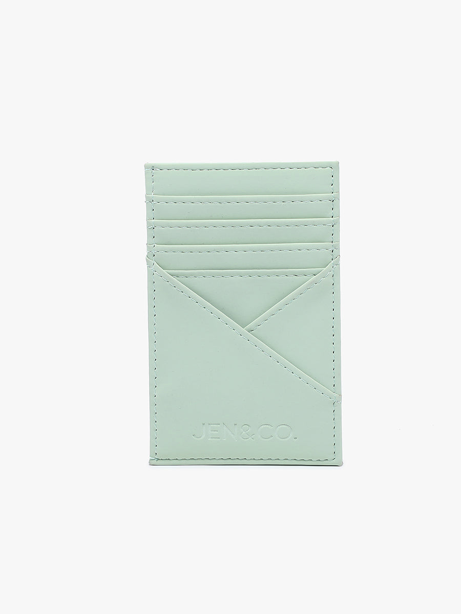 Gail Vegan RFID Minimalist Wallet Spring Green - Jen & Co. vegan handbag