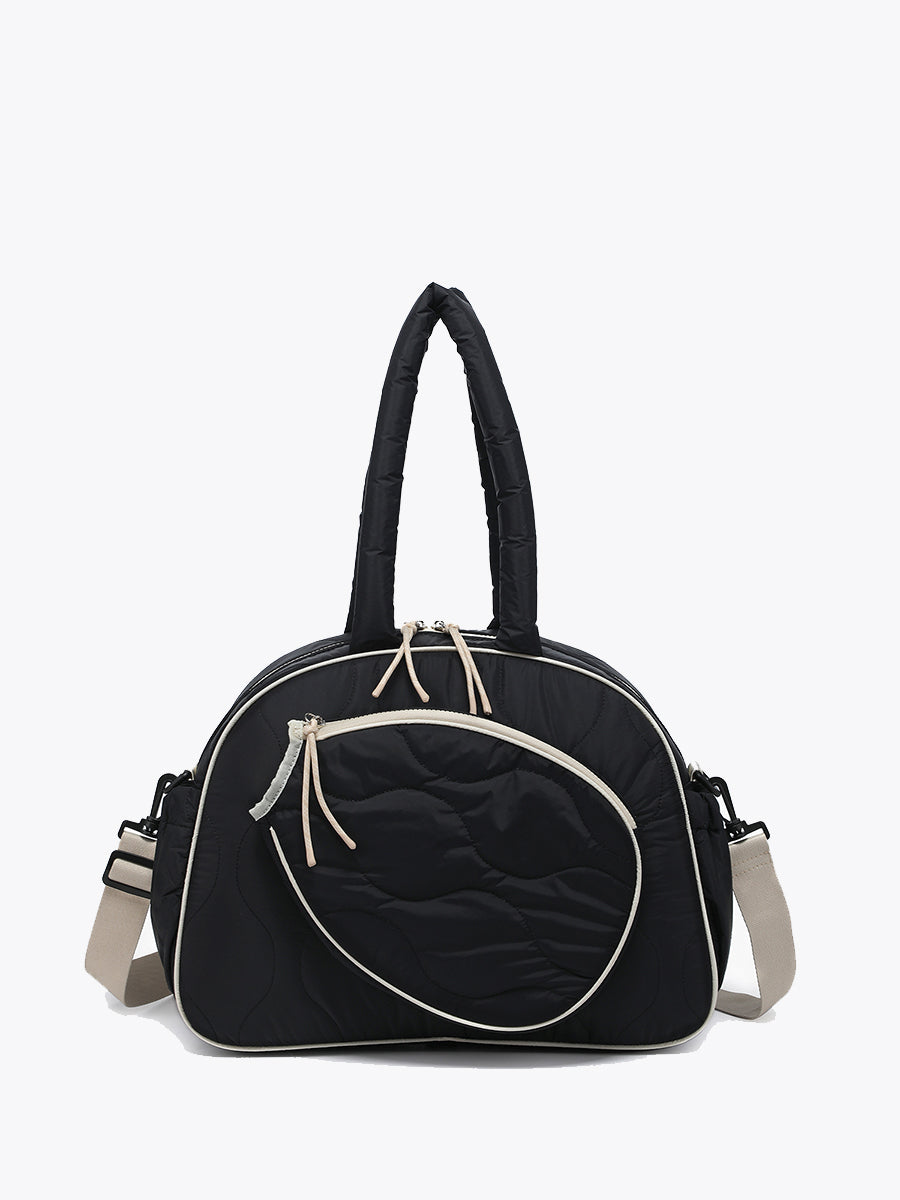 Banks Pickleball Duffle Bag in Black Off White - Jen & Co. vegan handbag