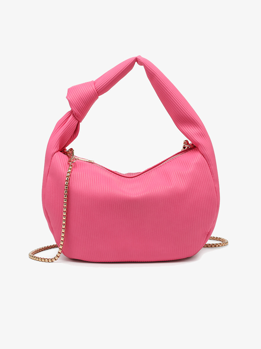 Evelyn Vegan Pleated Shoulder Bag Berry - Jen & Co. vegan handbag