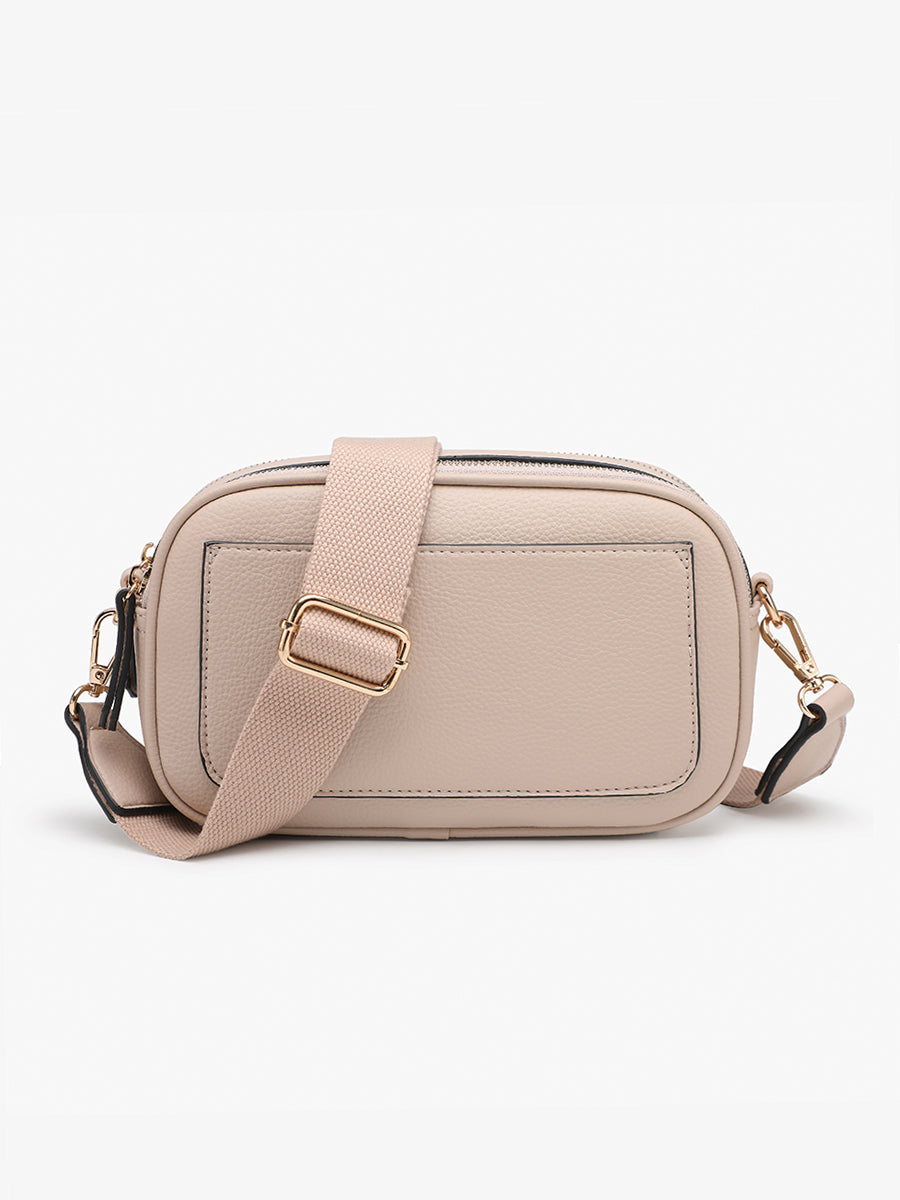 Sky Vegan Belt Bag/Crossbody Parchment - Jen & Co. vegan handbag