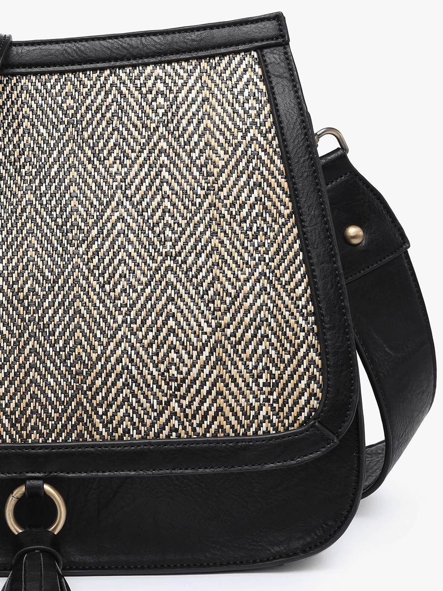 Bailey Vegan Contrast Crossbody in - Jen & Co. vegan handbag