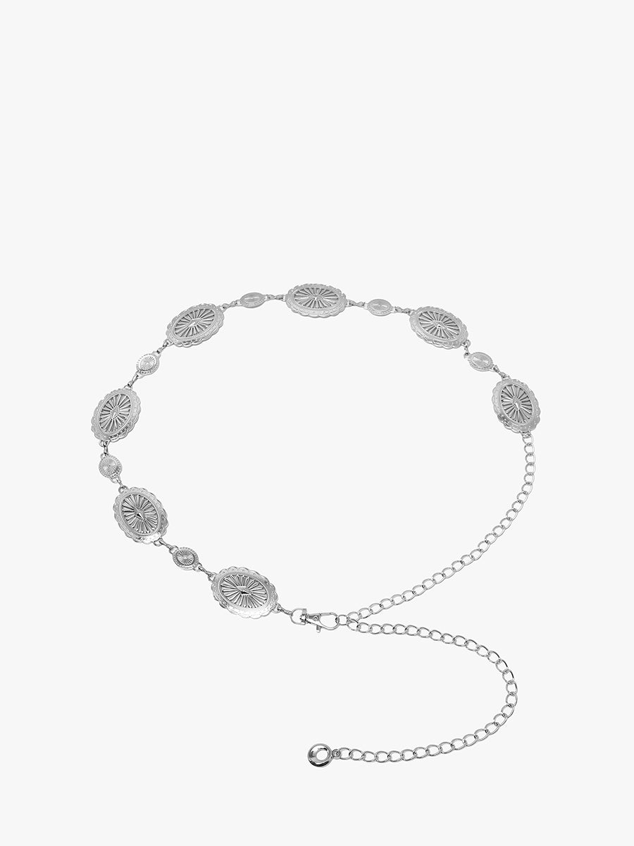 Western Chain Belt Silver - Jen & Co. vegan handbag