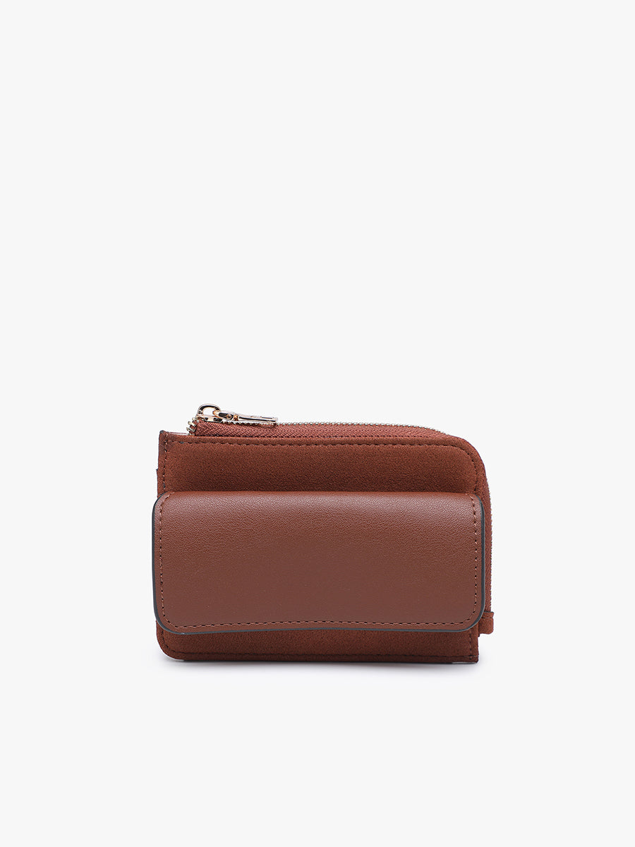Joanna Vegan Suede Wallet Brown - Jen & Co. vegan handbag