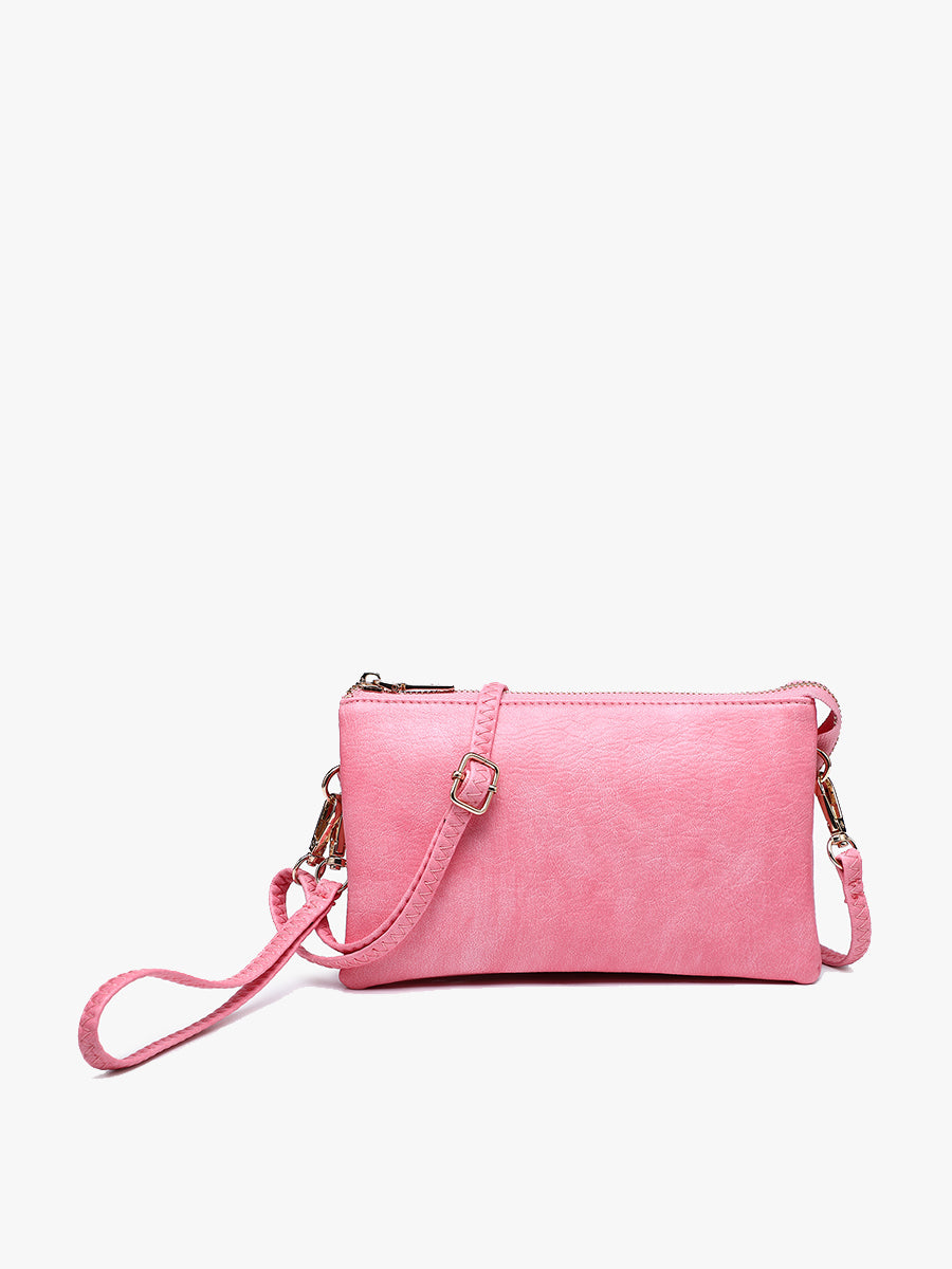 Riley Vegan Crossbody in Coral Pink - Jen & Co. vegan handbag