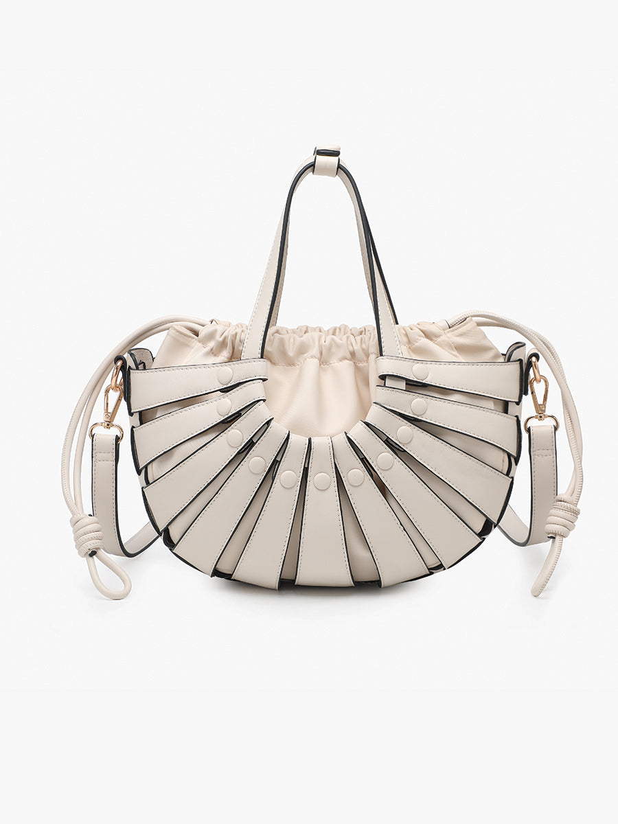 Lorraine Vegan Bucket Bag Off White - Jen & Co. vegan handbag
