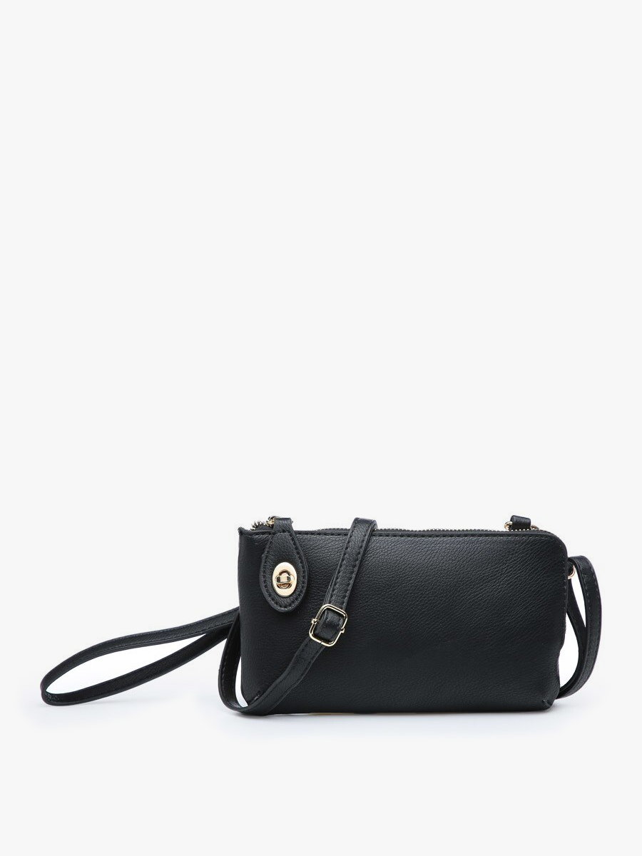 Kendall Vegan Crossbody in Black - Jen & Co. vegan handbag