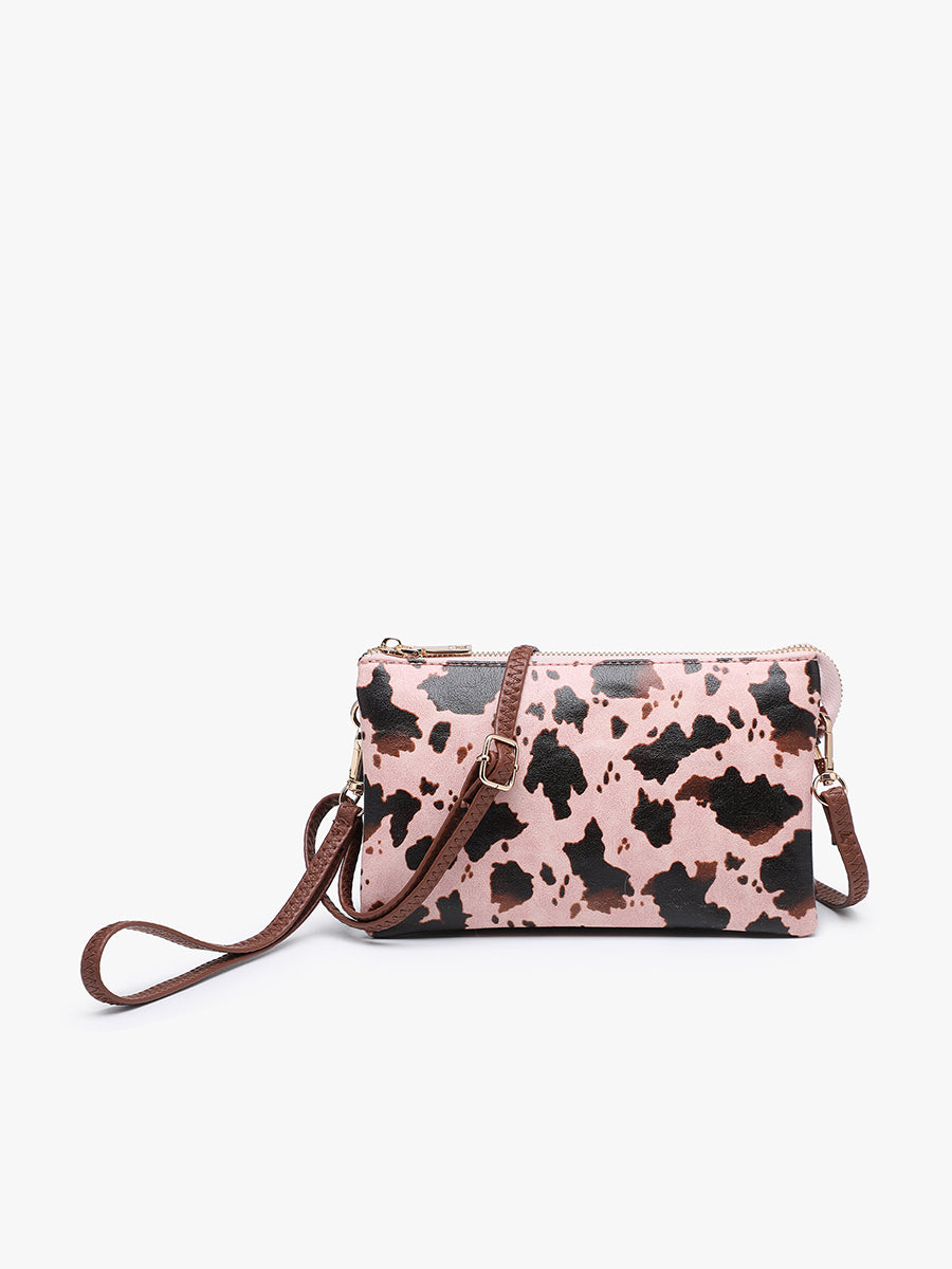 Riley Vegan Crossbody Cow Pink - Jen & Co. vegan handbag