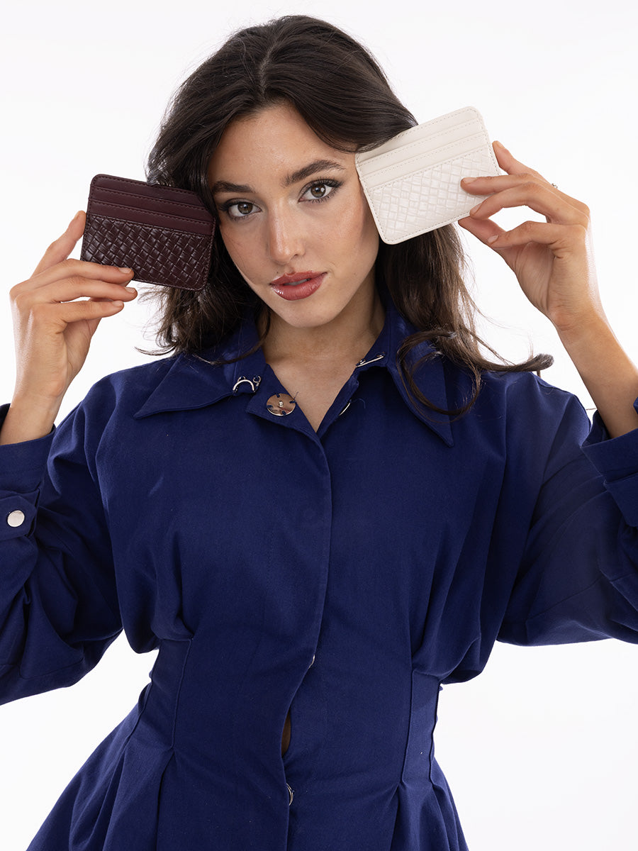 Fatima Vegan Woven Wallet - Jen & Co. vegan handbag