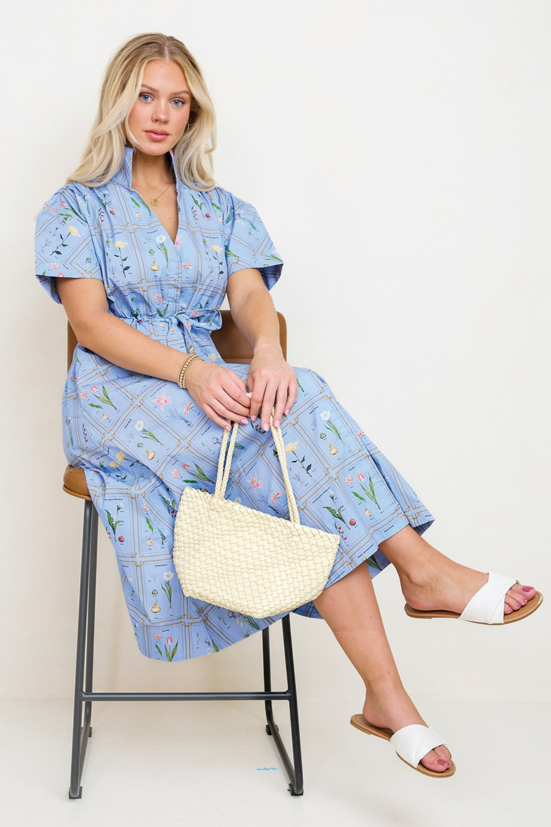 Ava Handwoven Bucket Bag/Tote in - Jen & Co. vegan handbag