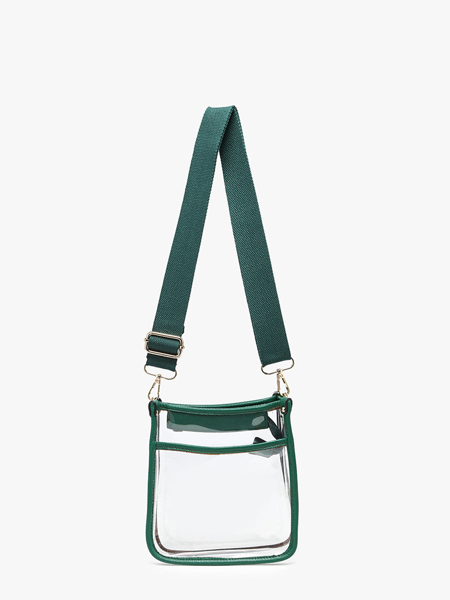 Selah Vegan Clear Crossbody Green - Jen & Co. vegan handbag