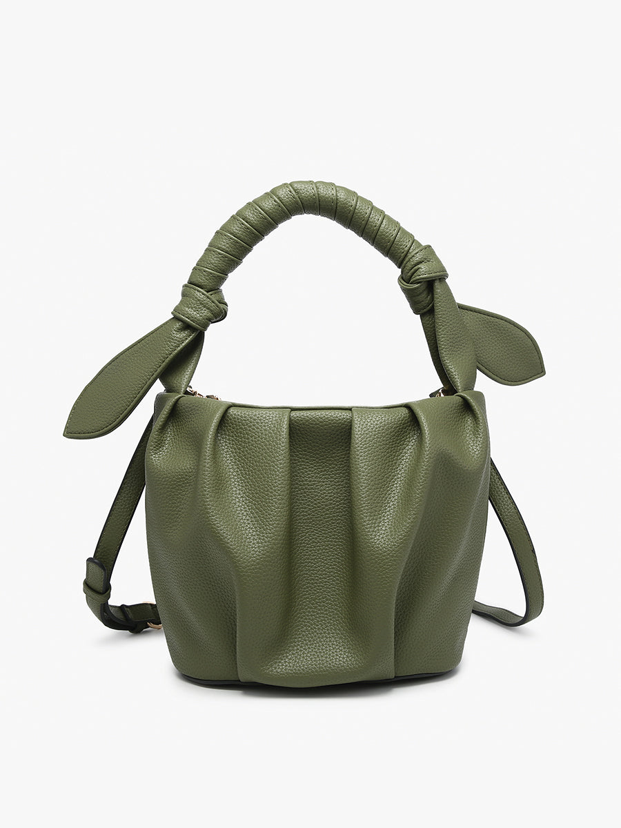 Lacey Vegan Pleated Bucket Bag