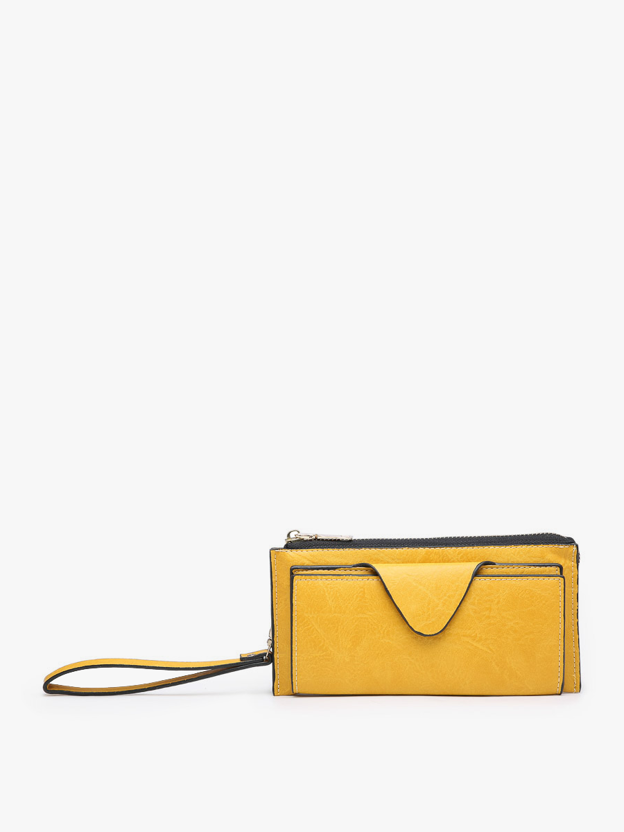 Kyla Vegan RFID Wallet Mustard - Jen & Co. vegan handbag