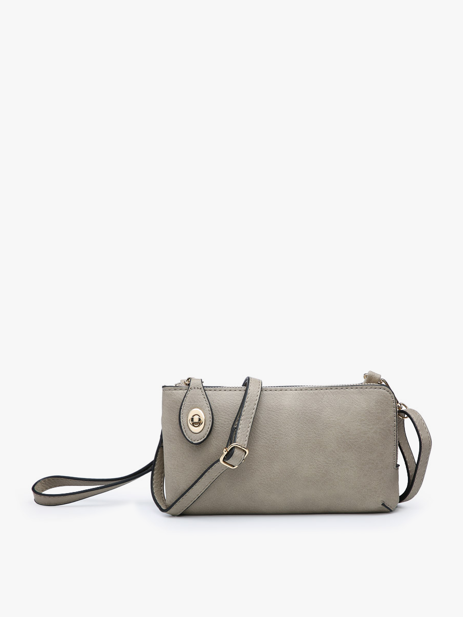 Kendall Vegan Crossbody in Lt. Khaki - Jen & Co. vegan handbag