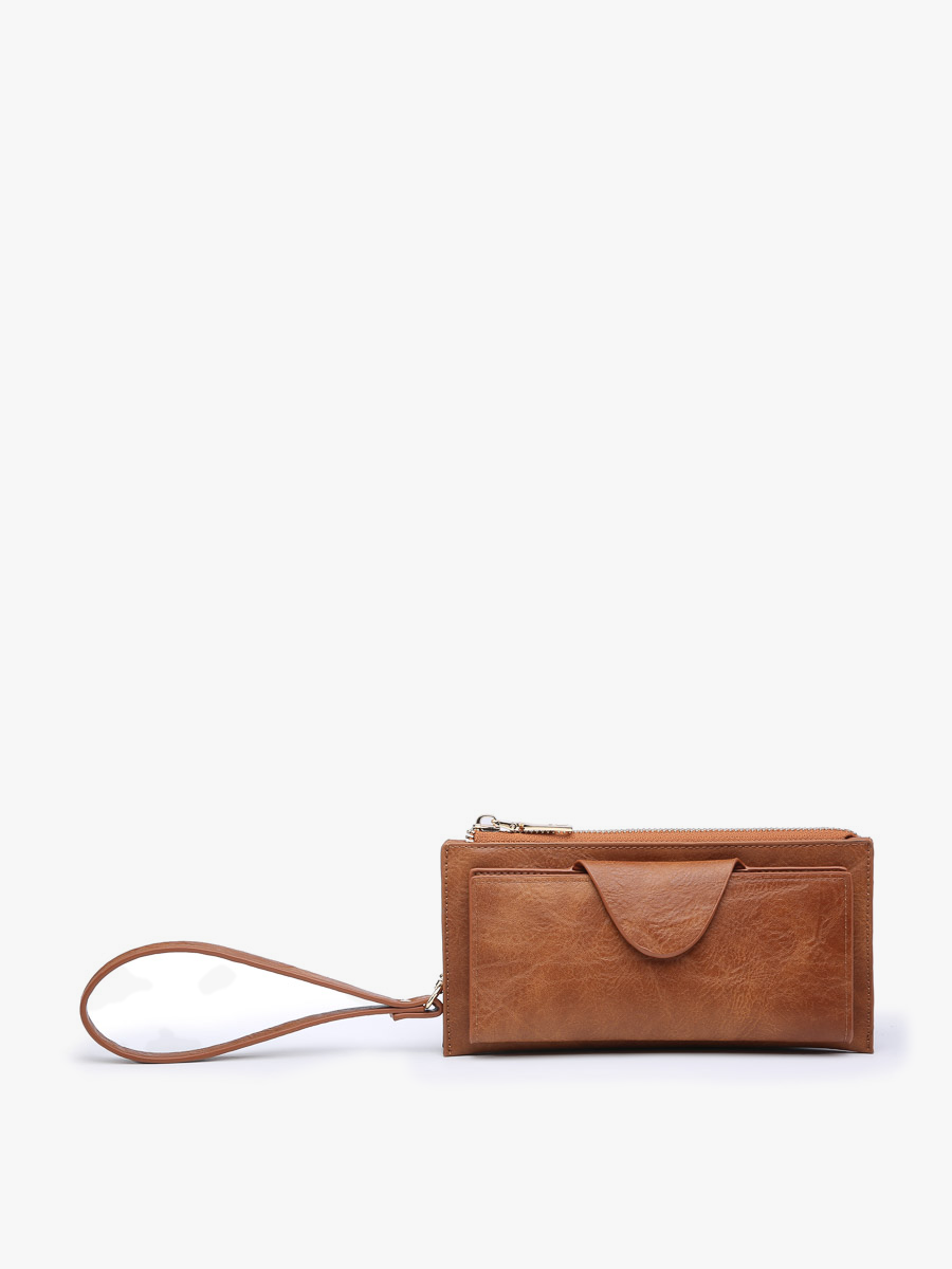 Kyla Vegan RFID Wallet Brown - Jen & Co. vegan handbag