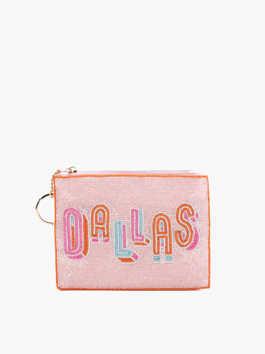 Ricki Beaded Coin Pouch Dallas - Jen & Co. vegan handbag