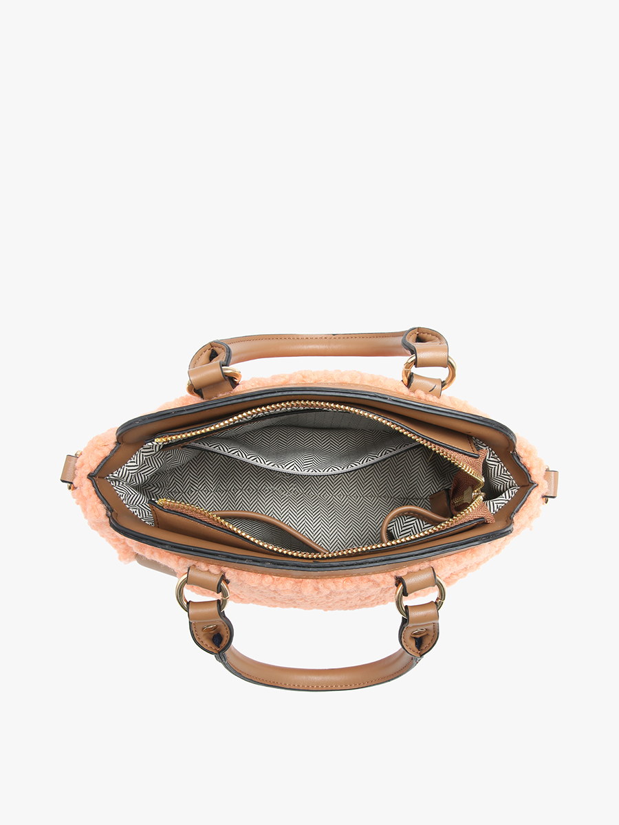 Mckay Vegan Sherpa Satchel in - Jen & Co. vegan handbag