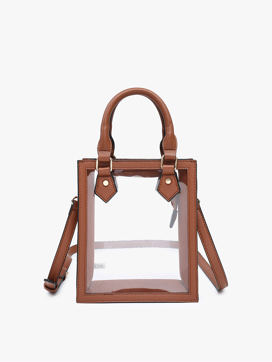 Elise Vegan Clear Rect Crossbody