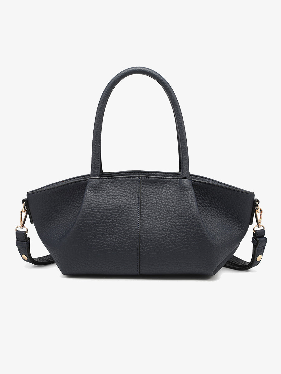 Karen Vegan Pleated Satchel Navy - Jen & Co. vegan handbag