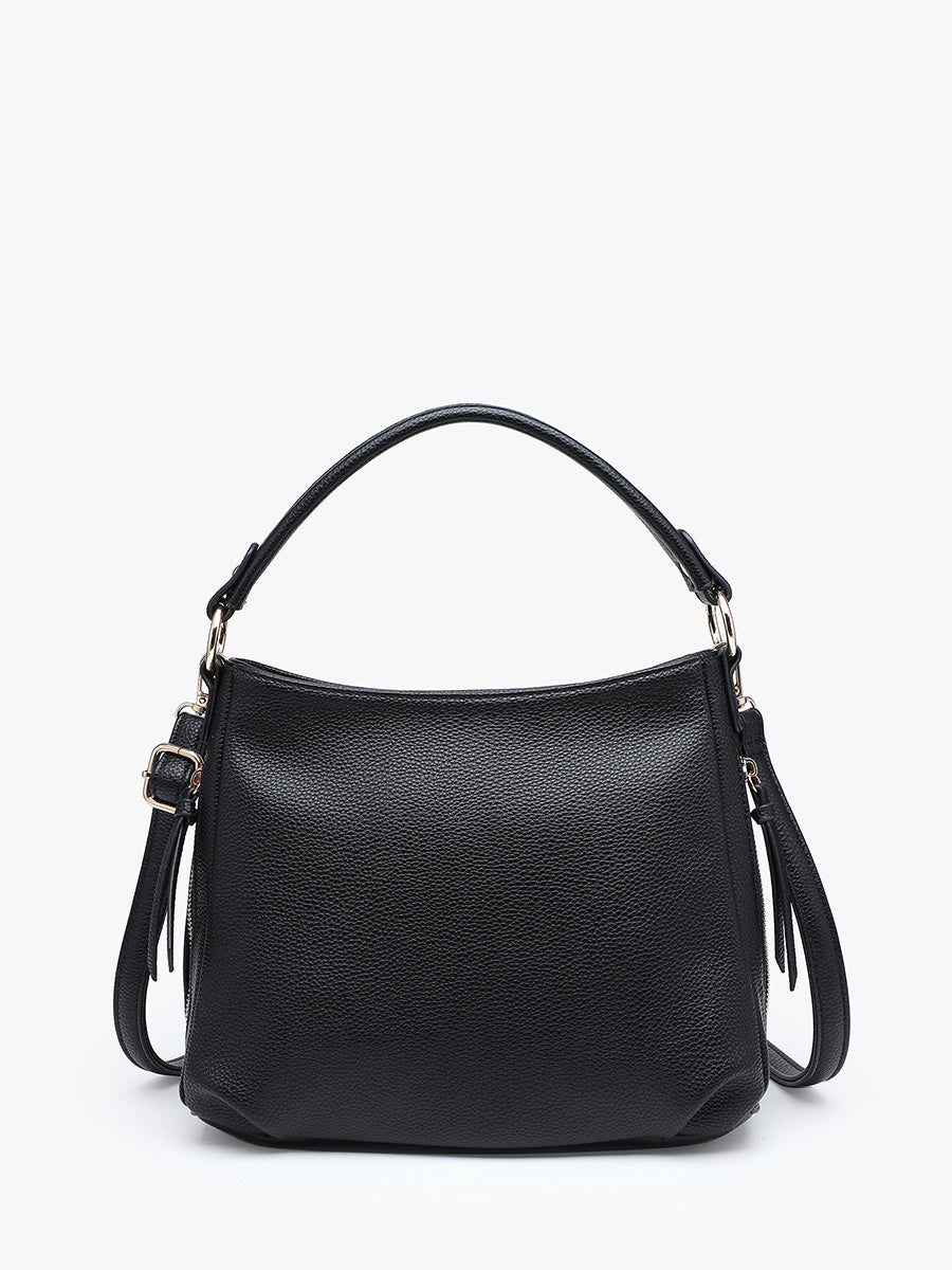 Amari Vegan Satchel Black - Jen & Co. vegan handbag
