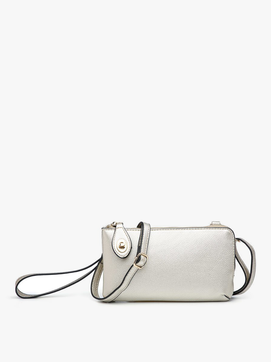 Kendall Vegan Crossbody in Lt. Gold - Jen & Co. vegan handbag