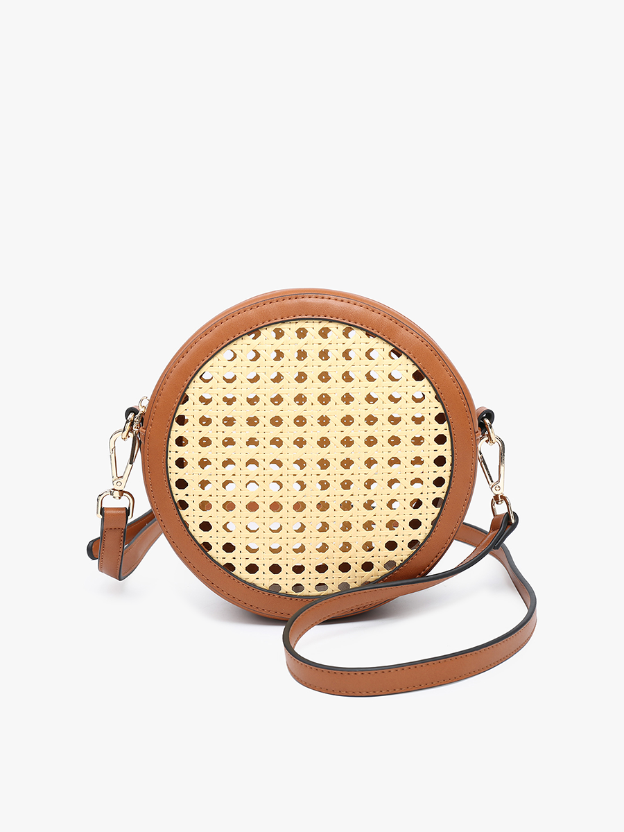 Frances Vegan Rattan Circ Crossbody