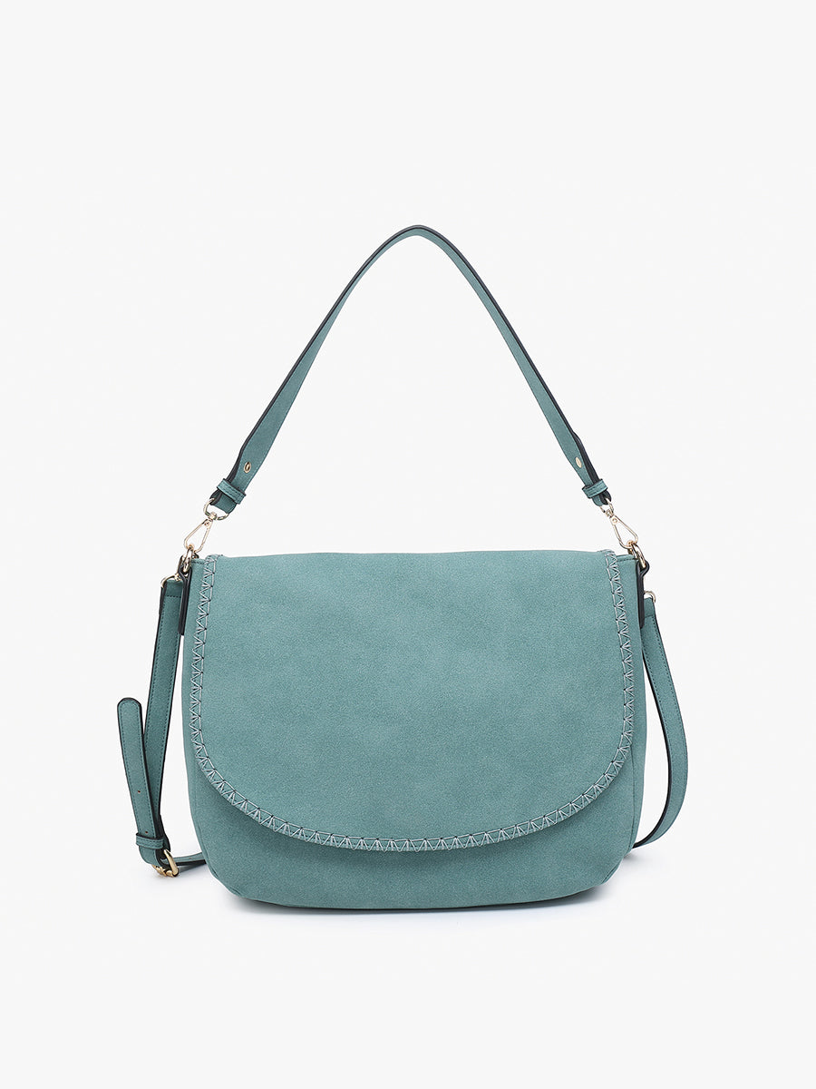 Jen & Co deals Teal Crossbody Saddle Bag w/ Tassel